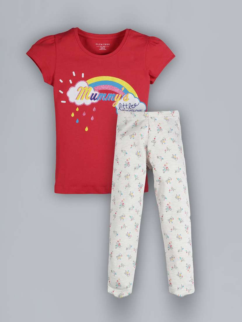 round neck printed full length sets - 17892108 - Standard Image - 1