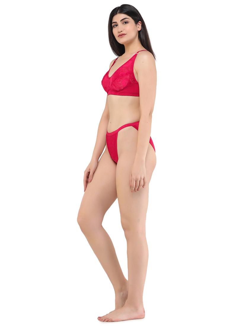 red laced bra and panty set - 17892826 - Standard Image - 1