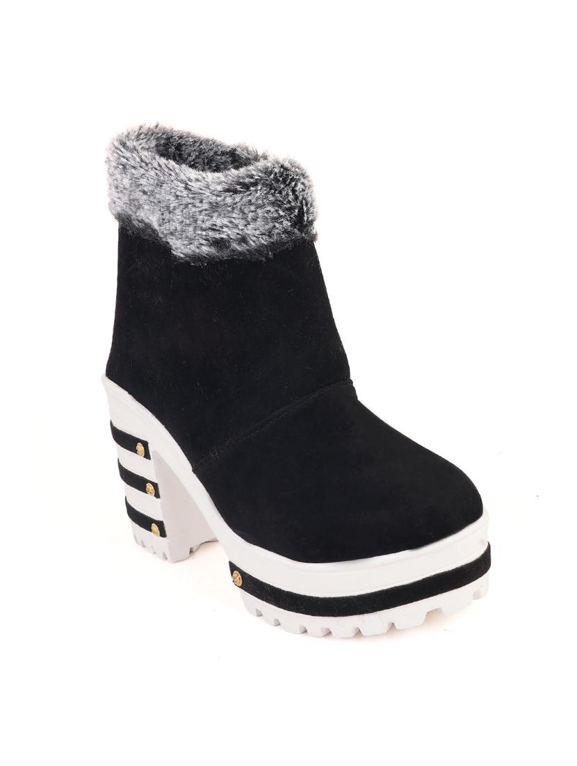 black suede ankle  boots