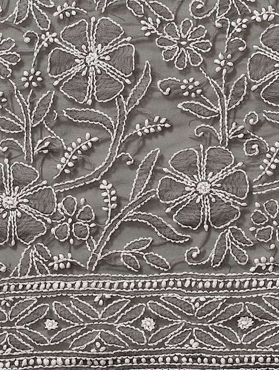 ada hand-embroidered black chikankari saree with blouse - 17893686 -  Standard Image - 4