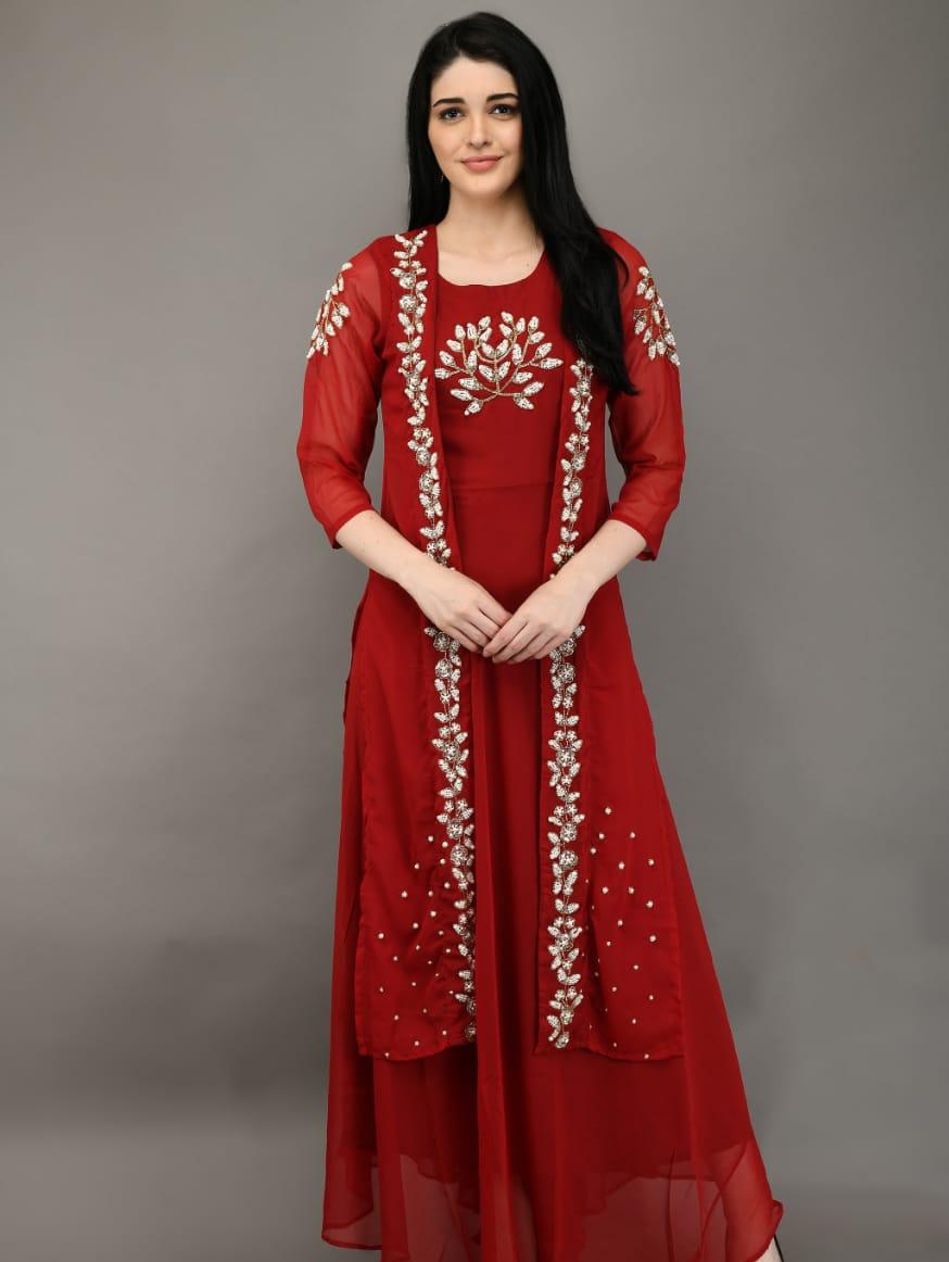 red net kurti - 17895777 - Standard Image - 1