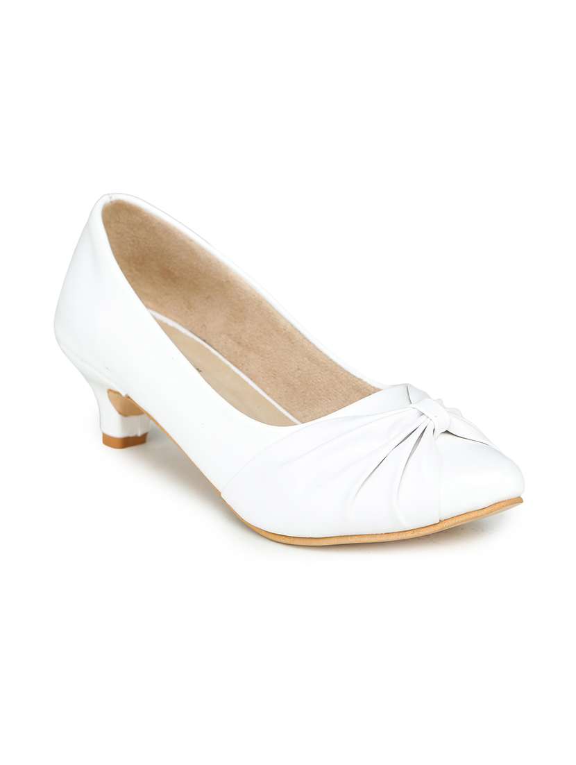 white solid slip on ballerina