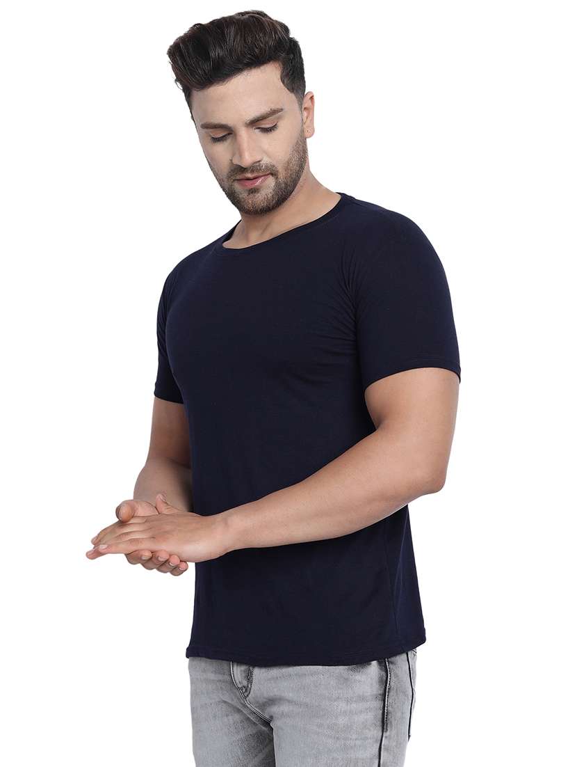 navy blue solid t-shirt  - 17896060 -  Standard Image - 1