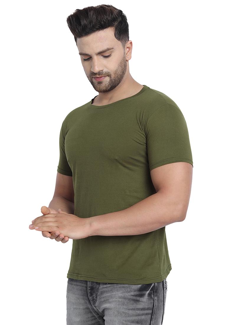 olive green solid t-shirt - 17896061 - Standard Image - 1