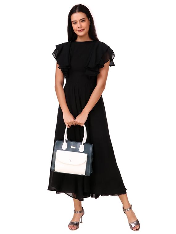 blue leatherette (pu) handbag - 17896319 - Standard Image - 4