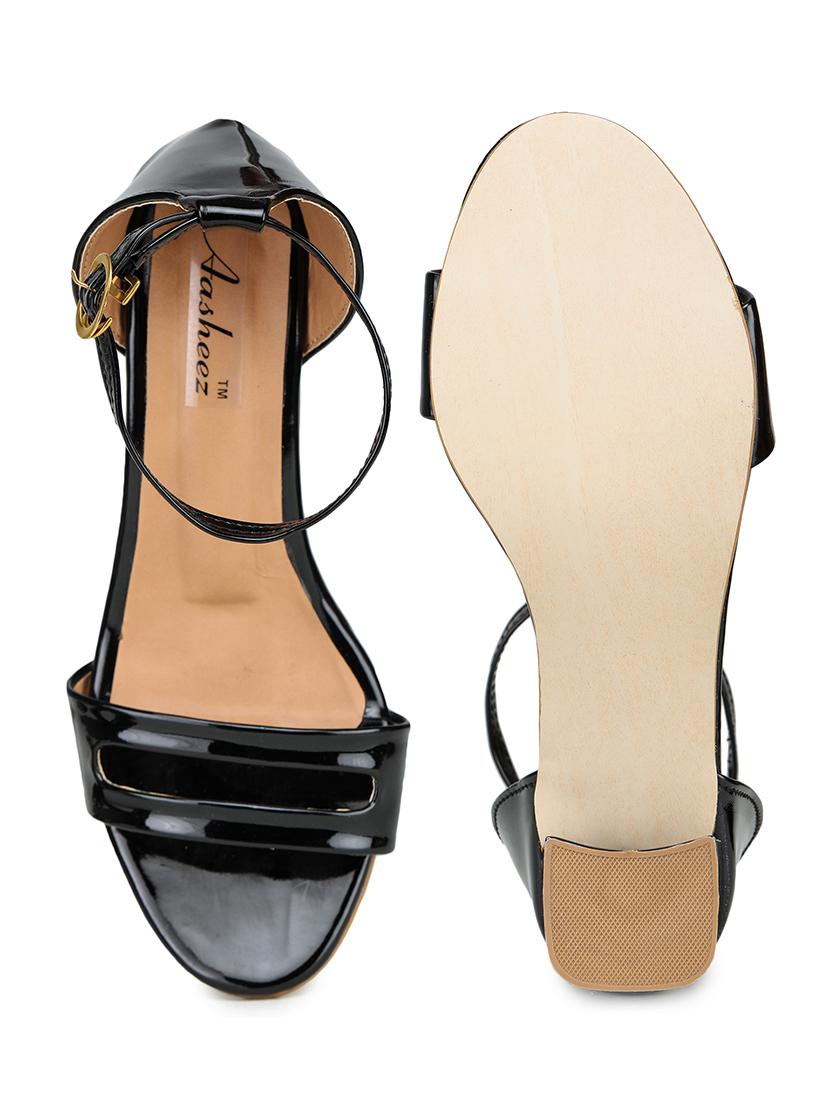 black synthetic closed back sandals - 17896540 - Standard Image - 4