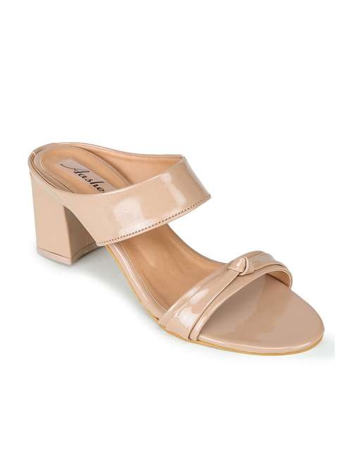 beige synthetic slip on sandals - 17896543 -  Standard Image - 0