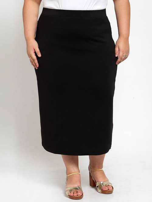 mid rise solid a-line skirt - 17896755 - Standard Image - 0