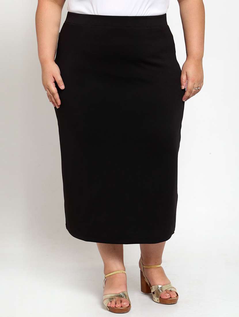 mid rise solid a-line skirt - 17896755 - Zoom Image - 0