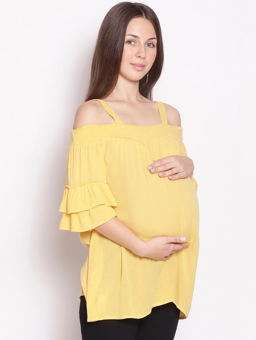cold shoulder solid maternity wear top  - 17896834 -  Standard Image - 1