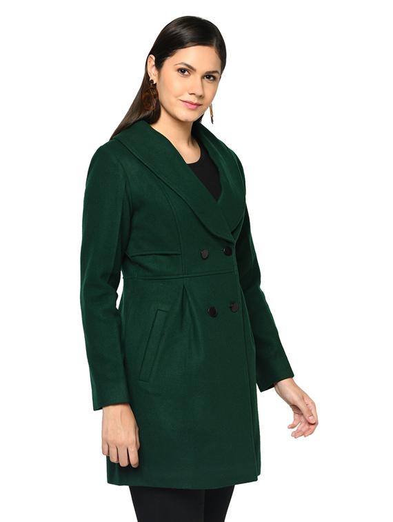 double breasted solid trench/overcoat coat - 17896904 -  Standard Image - 1