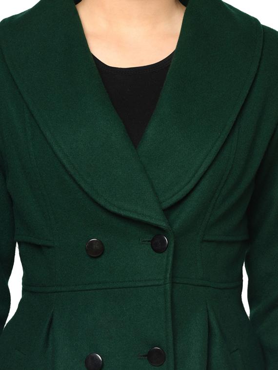 double breasted solid trench/overcoat coat - 17896904 - Standard Image - 4