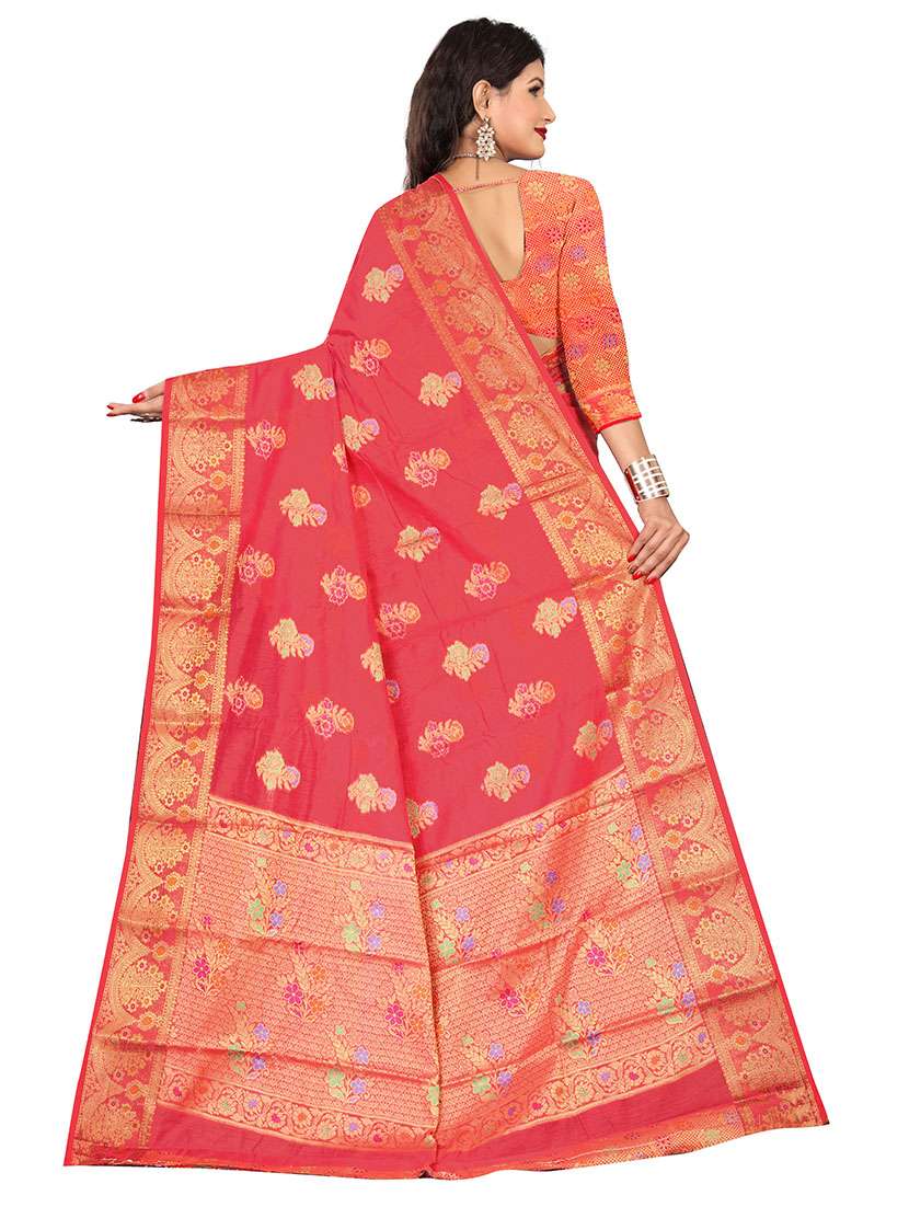ethnic motifs handloom saree with blouse - 17897402 - Standard Image - 1