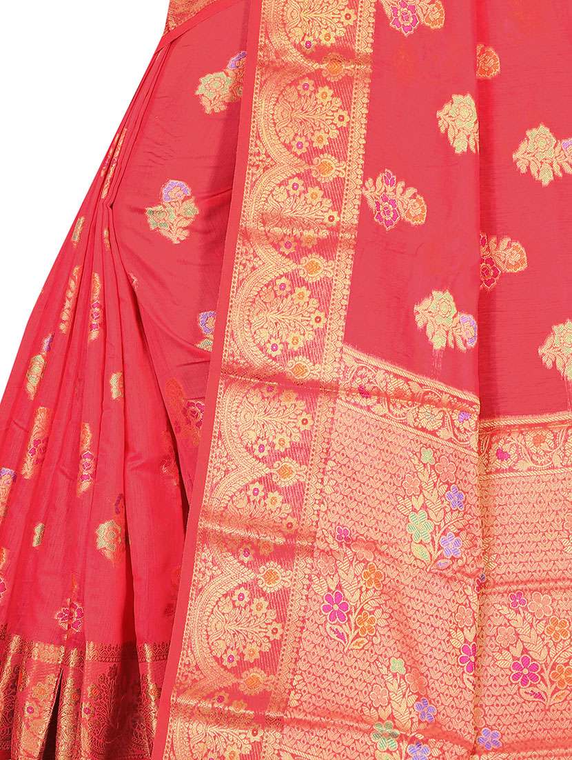 ethnic motifs handloom saree with blouse - 17897402 - Standard Image - 4
