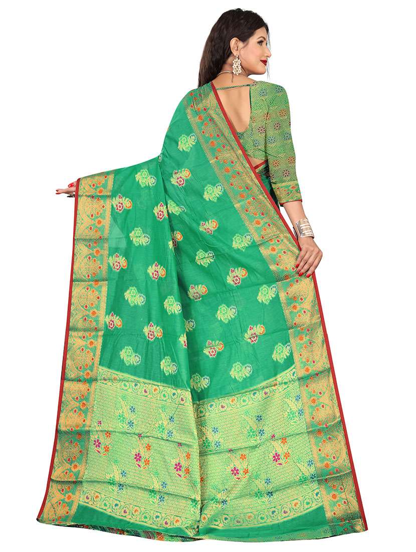 ethnic motifs handloom saree with blouse - 17897403 -  Standard Image - 1