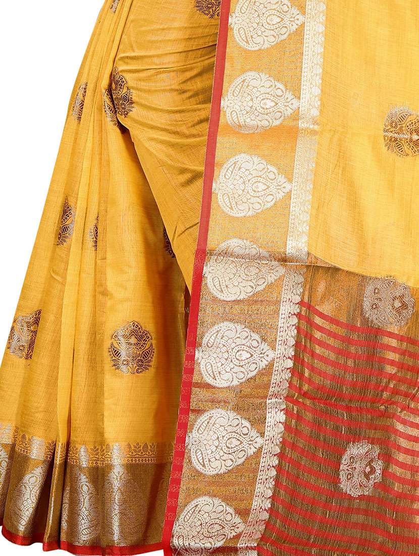 ethnic motifs handloom saree with blouse - 17897419 -  Standard Image - 4
