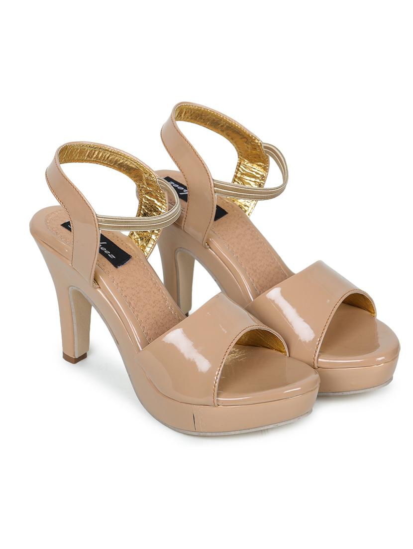 beige synthetic back strap sandals - 17900193 - Standard Image - 1