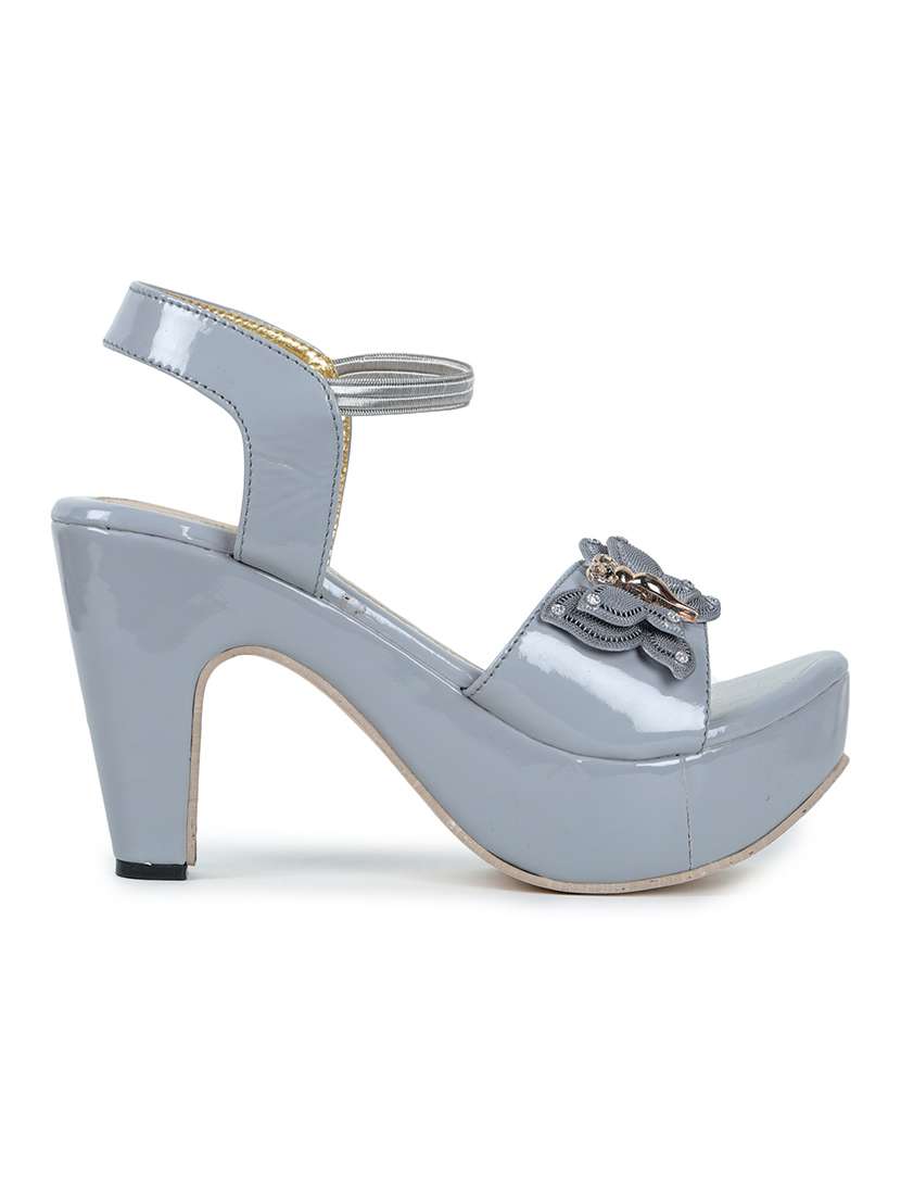 grey synthetic back strap sandals - 17900198 -  Standard Image - 1