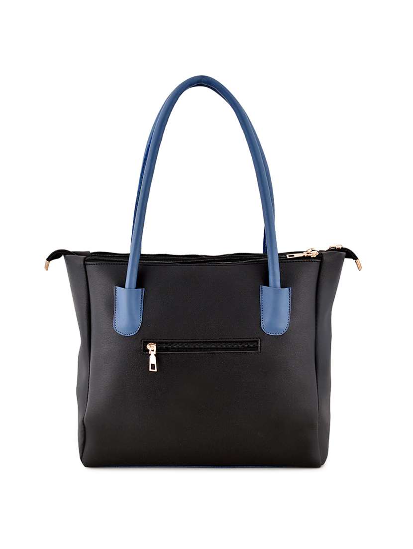 black leatherette (pu) combo handbag - 17900262 -  Standard Image - 1