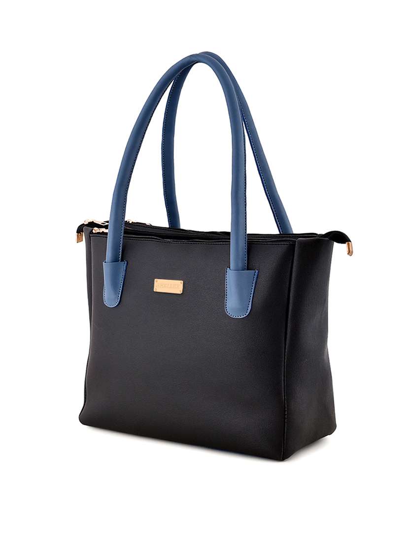 black leatherette (pu) combo handbag - 17900262 -  Standard Image - 4