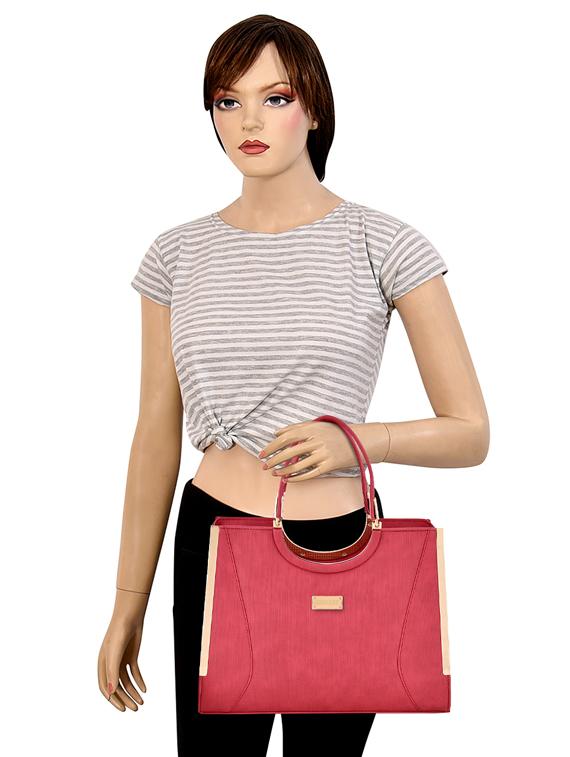 red leatherette (pu) regular handbag - 17900268 - Standard Image - 4
