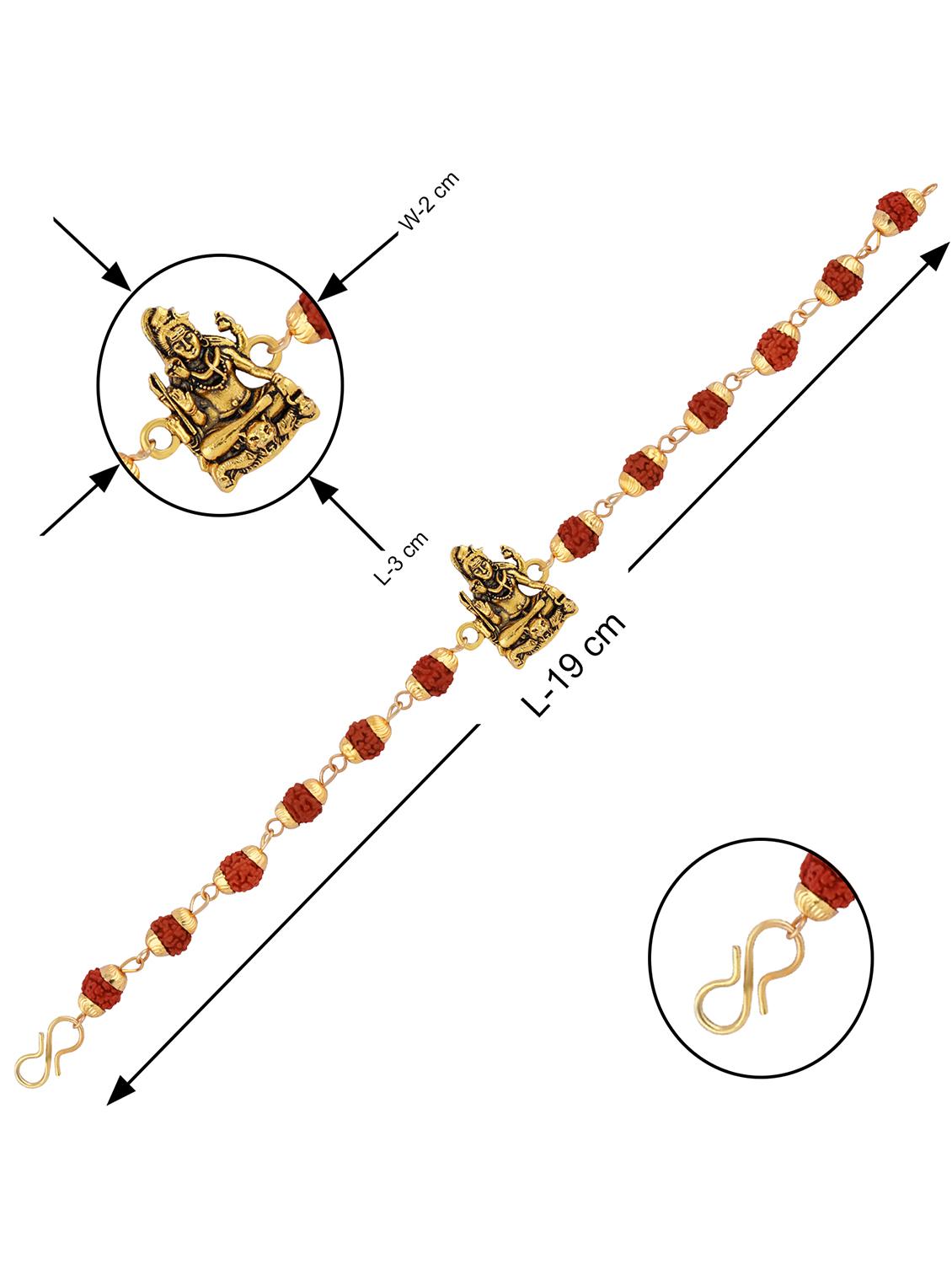 gold plated bracelet rakhi with roli chawal kankawati thali and greeting card - 17900915 - Standard Image - 4
