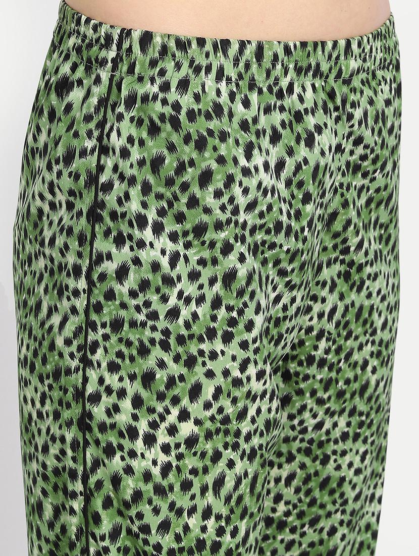 lapel neck animal print nightwear pajama set - 17901050 - Standard Image - 4