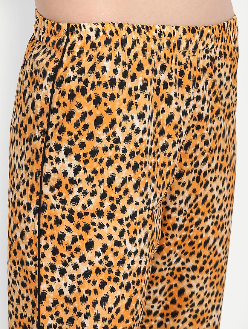 lapel neck animal print nightwear pajama set - 17901051 - Standard Image - 4