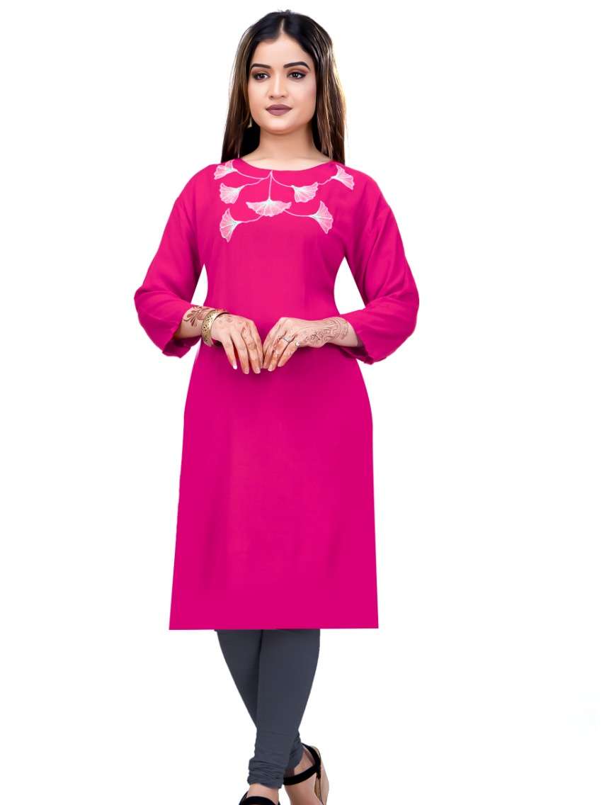 rayon embroidery kurti in 5 colour  - 17901748 -  Standard Image - 1