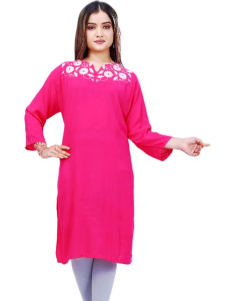 rayon embroidery kurti in 5 colour  - 17901761 -  Standard Image - 1