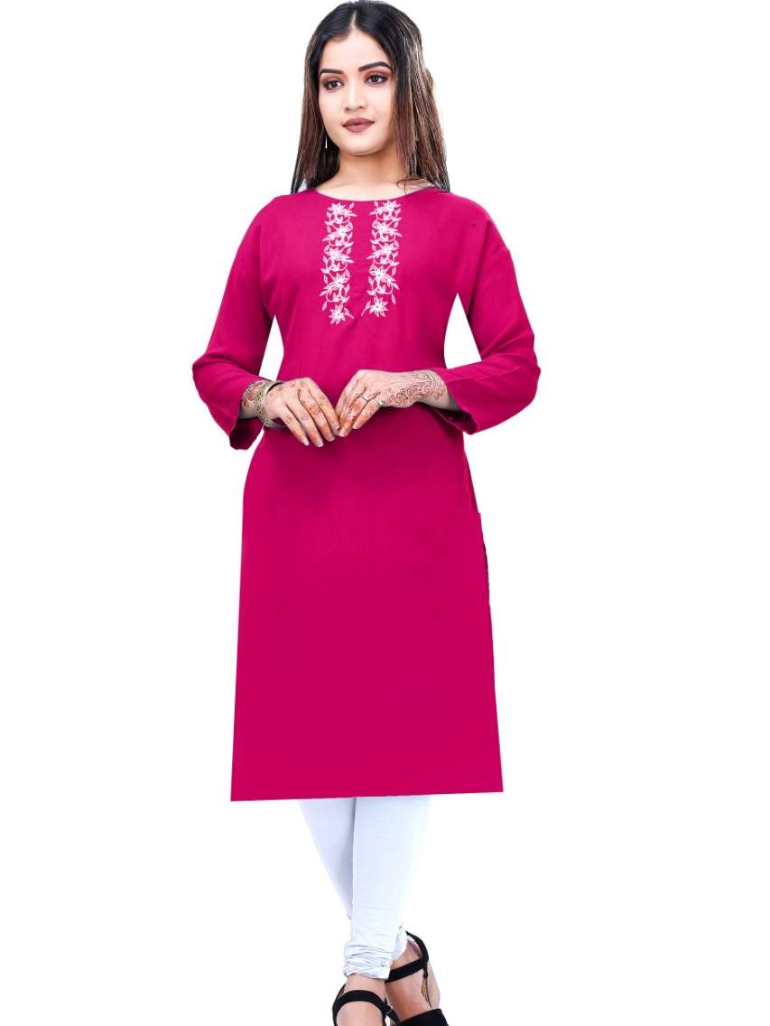 rayon embroidery kurti in 5 colour - 17901766 - Standard Image - 1