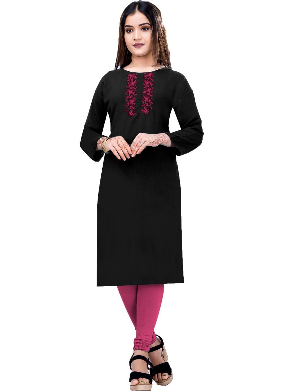 rayon embroidery kurti in 5 colour - 17901770 - Standard Image - 1