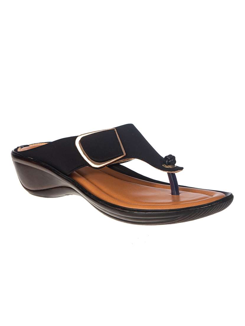 black slip on sandal