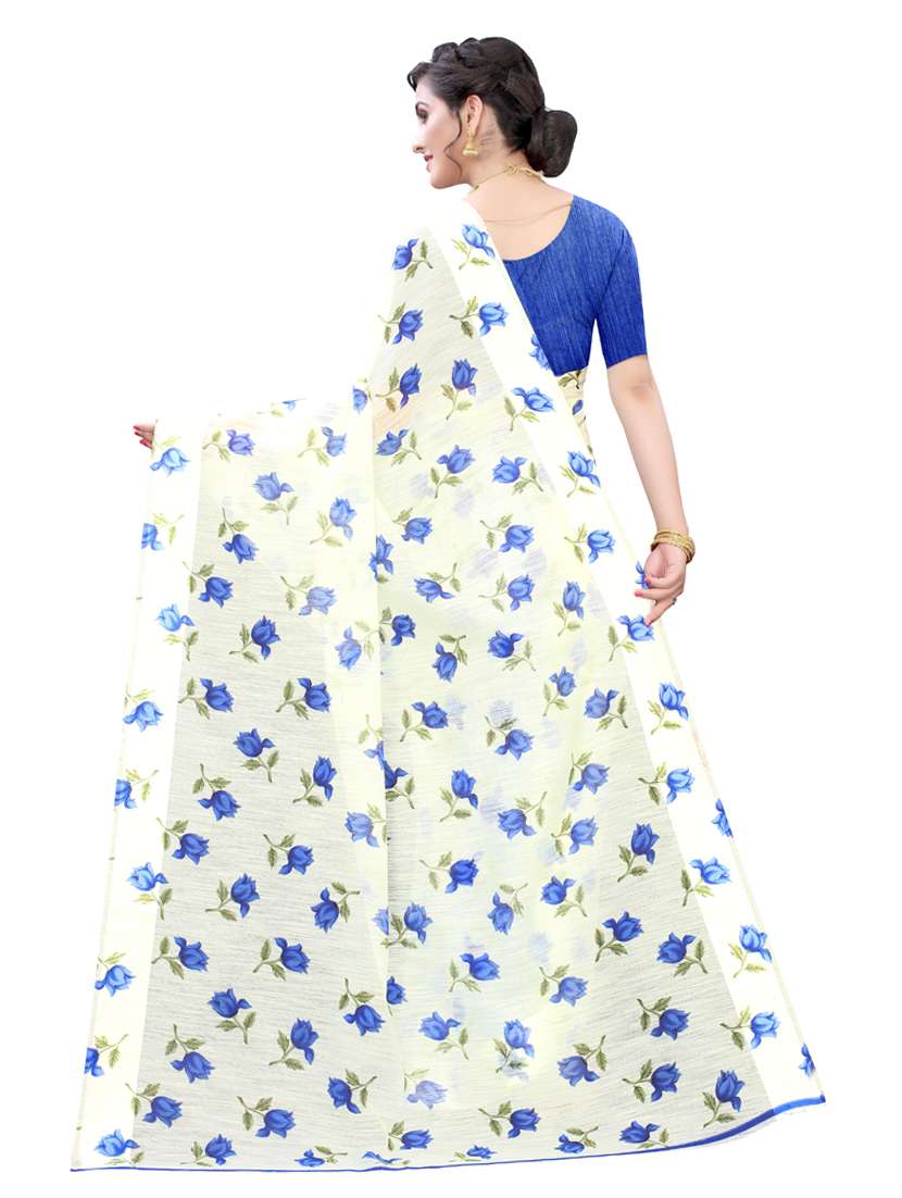 floral printed saree with blouse - 17902483 -  Standard Image - 1