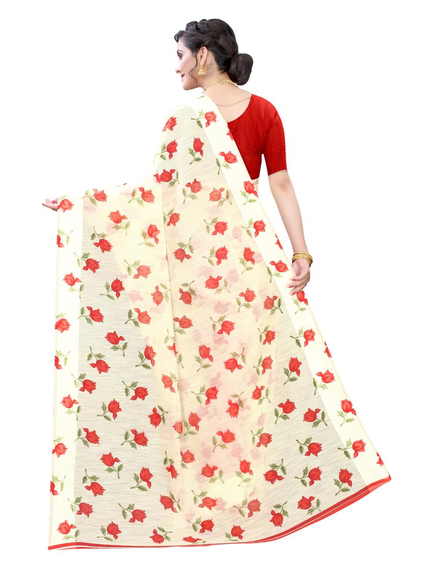 floral printed saree with blouse - 17902486 -  Standard Image - 1