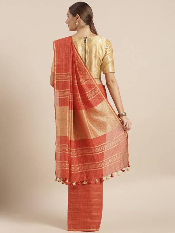 checkered woven saree with blouse - 17902865 -  Standard Image - 1