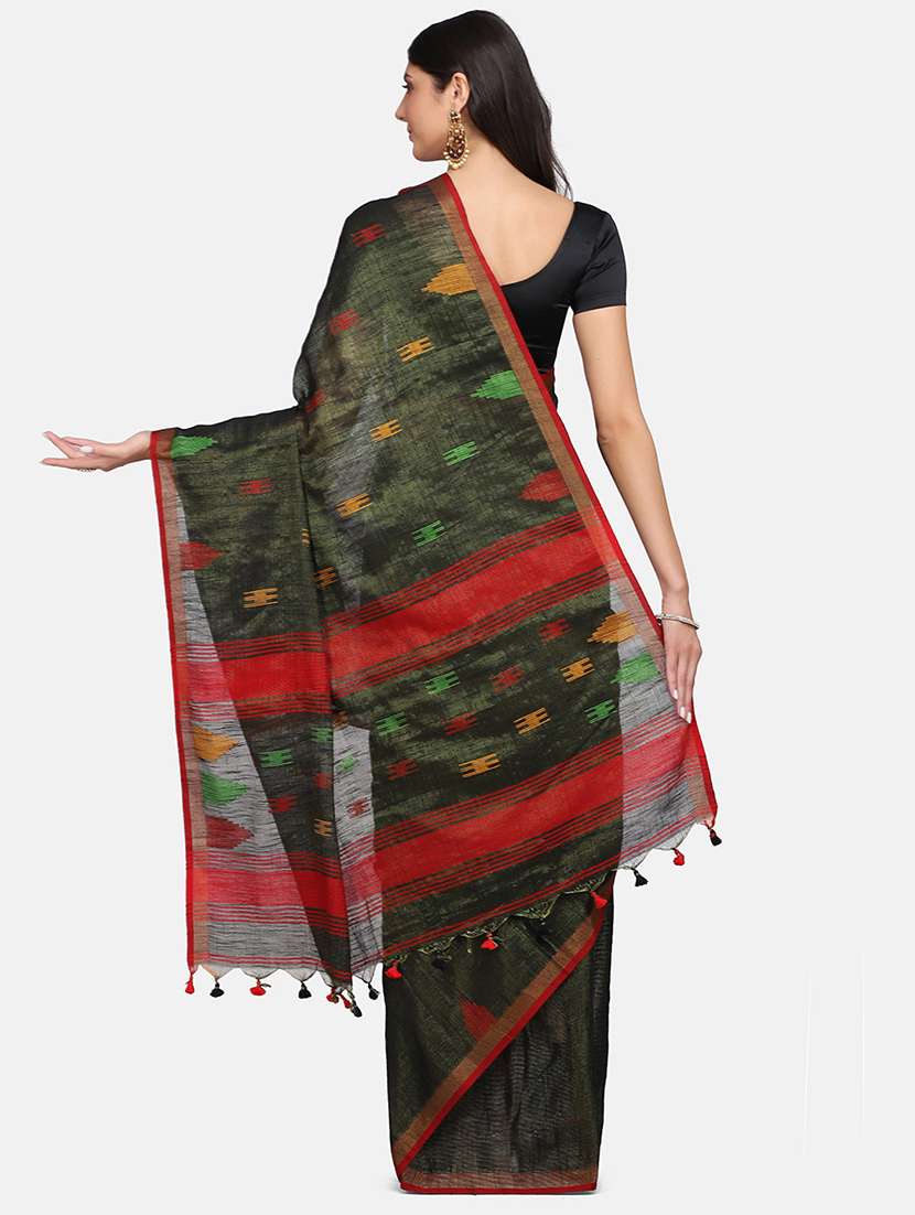 self design woven saree with blouse - 17902949 - Standard Image - 1