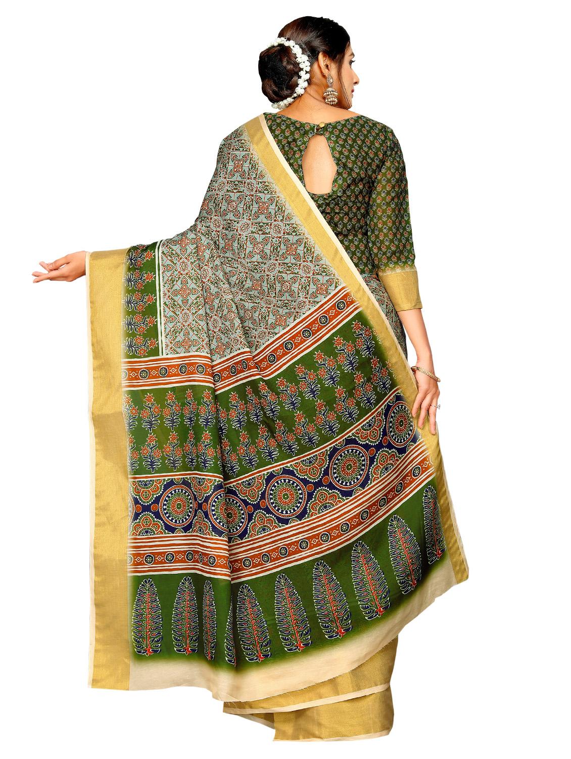 floral printed saree with blouse - 17902950 -  Standard Image - 1