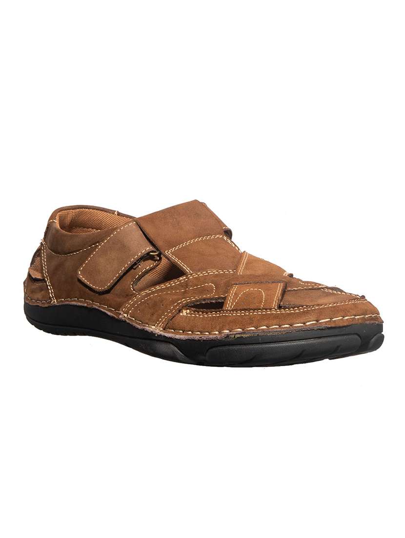 brown leather back strap sandals
