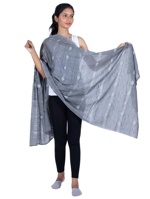 grey scarf with jamdani work - 17904919 -  Standard Image - 0