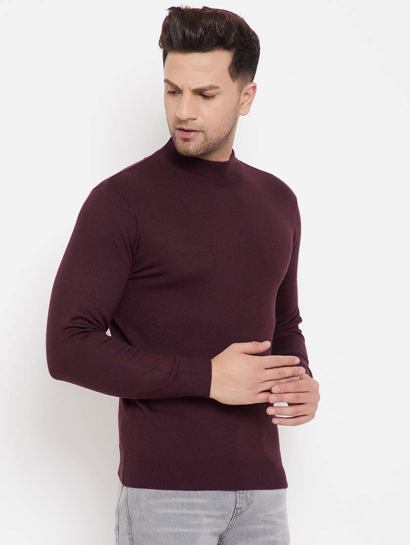maroon solid pullover - 17905061 -  Standard Image - 1