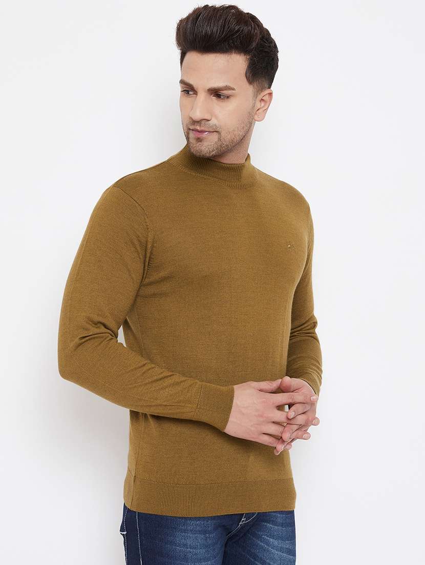 khaki solid pullover - 17905066 -  Standard Image - 1