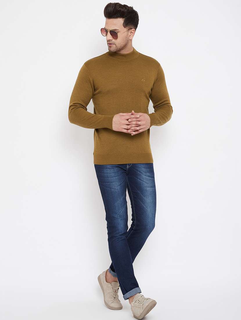 khaki solid pullover - 17905066 -  Standard Image - 4