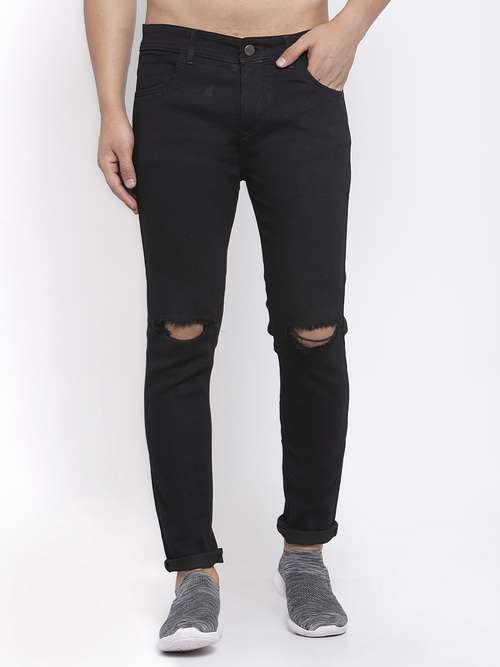 mens slim fit slash knee jeans - 17905901 - Standard Image - 0