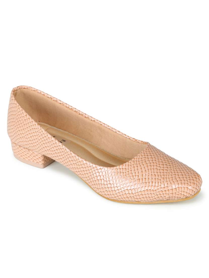 beige leatherette slip on ballerina