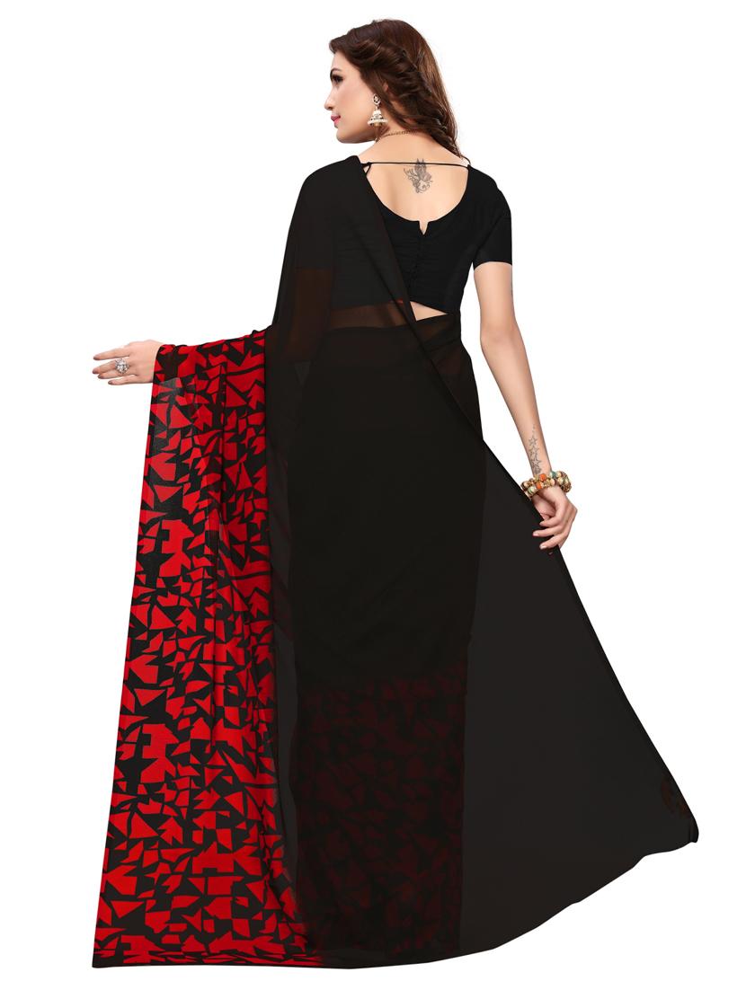 solid bordered saree with blouse - 17906293 - Standard Image - 1