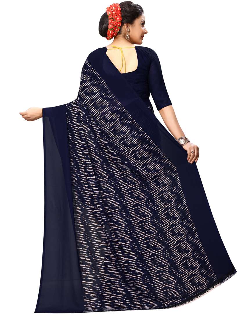 navy blue printed saree - 17906304 -  Standard Image - 1