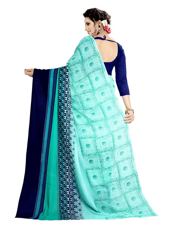 bordered printed saree with blouse - 17906313 - Standard Image - 1