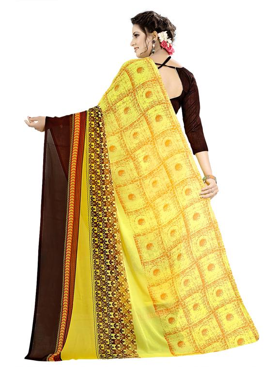 geometrical printed saree with blouse - 17906314 - Standard Image - 1