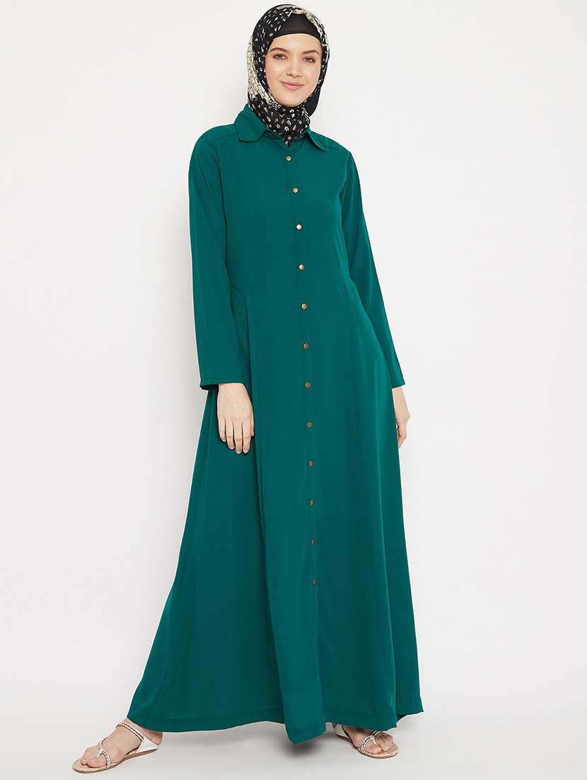 solid a-line cloaks & abaya - 17906749 -  Zoom Image - 0